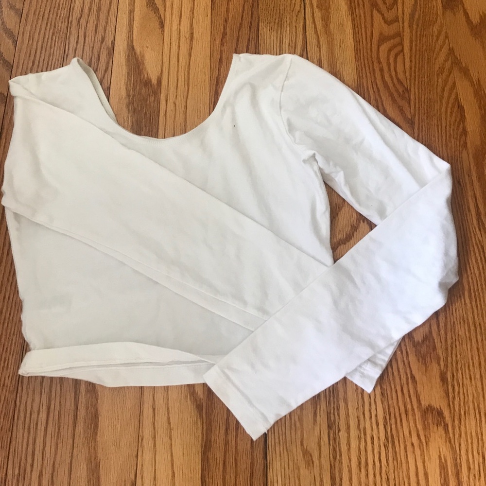 American Apparel White Long Sleeve Crop Top