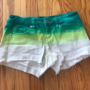 Green Tie Die Shorts