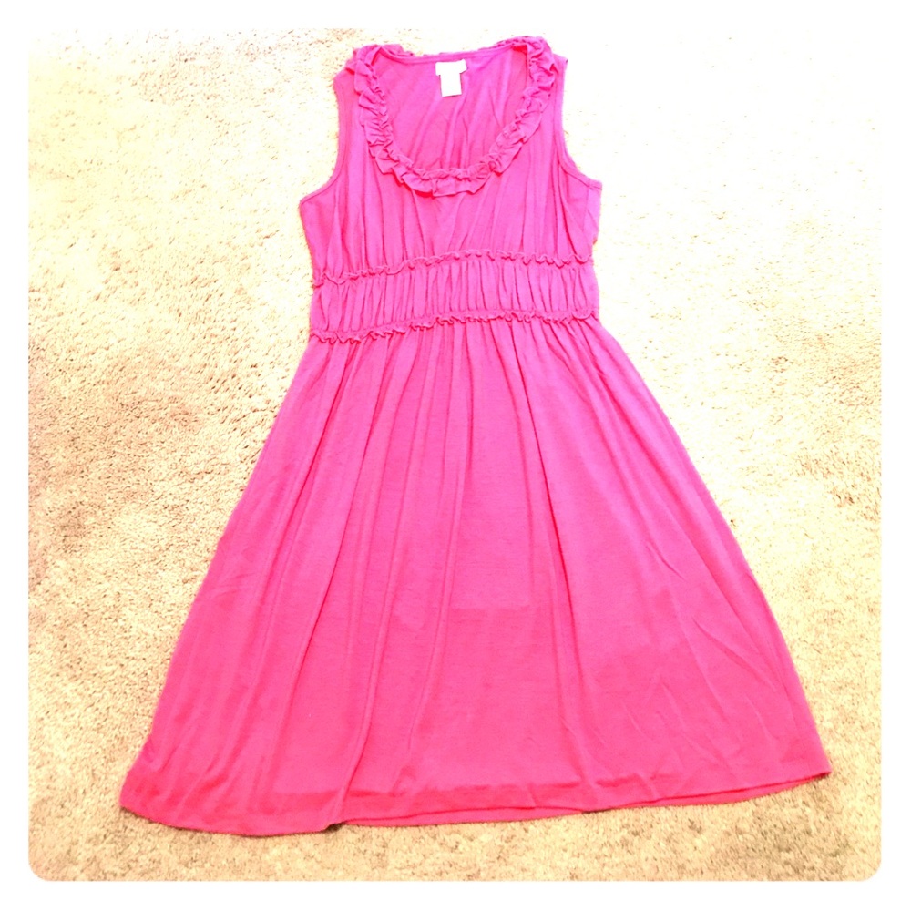 Nordstrom's soft pink ruffle neck dress
