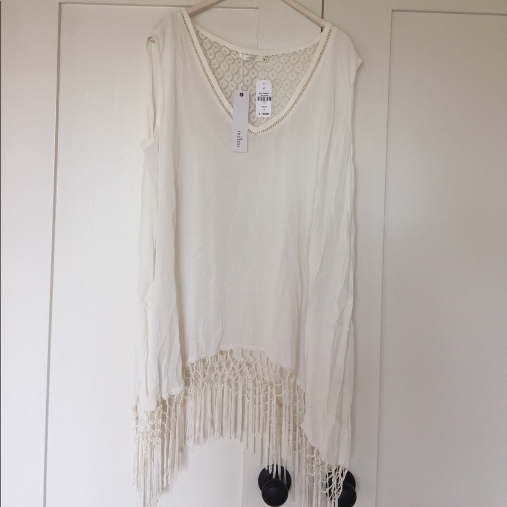 Amazing white bikini cover-up