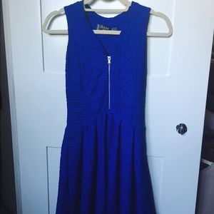 Blue Guess Cocktail Dress with Silver Zipper