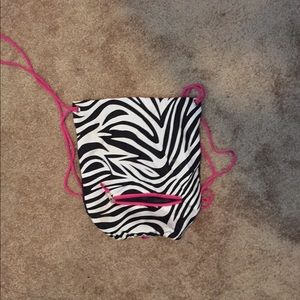Zebra draw string bag