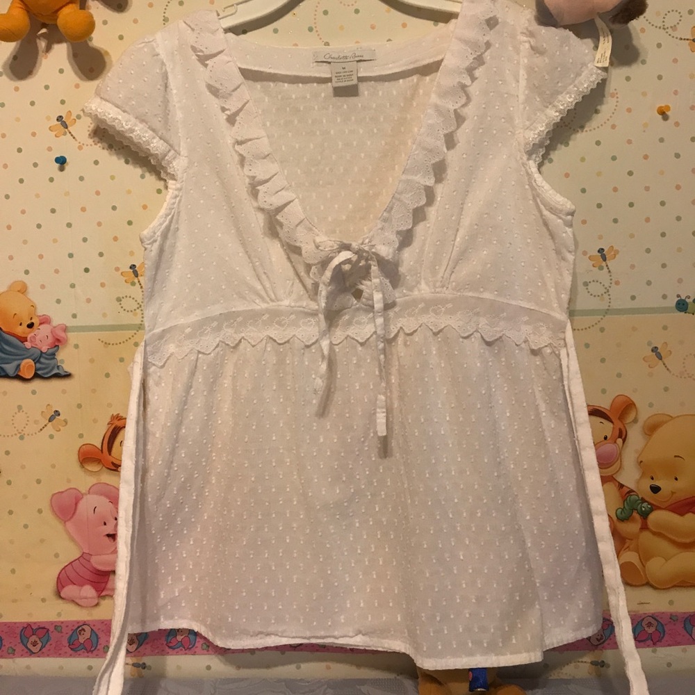 Charlotte Russe Size M White Blouse