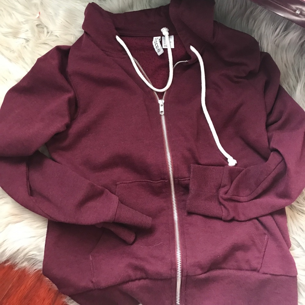Hooded zip up jacket