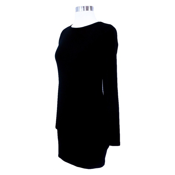 ^ Black Long Sleeve Lace Up Back Bodycon Dress - Picture 7 of 7