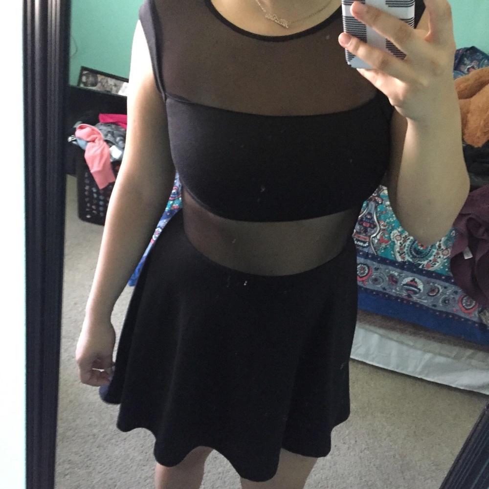 Black sheer dress