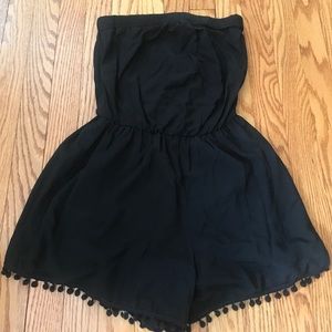 Black Strapless Romper