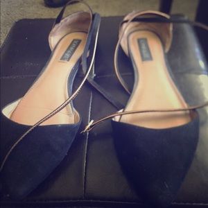 Black ankle flats