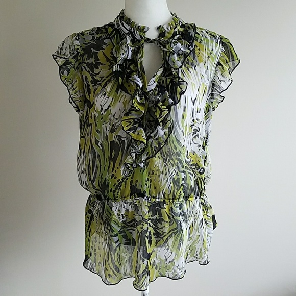 Cato Large Ruffle Button Blouse - Picture 1 of 8