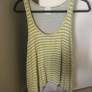 Yellow and gray stripped Ella Moss Tank Top