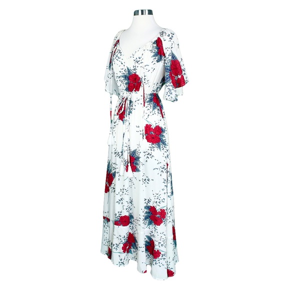 ⚡️CLEARANCE White Floral Off Shoulder Maxi Dress - Picture 6 of 7