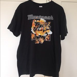 Vintage black tee with Mustasce print