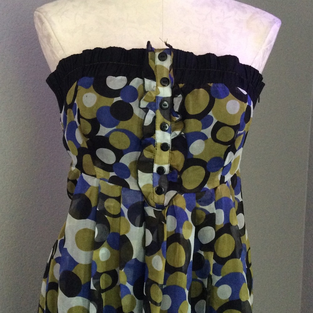 Bella Strapless Multi Colored Dotted Dress - Picture 2 of 6