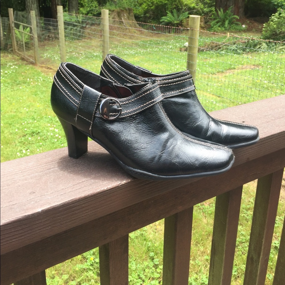 Black 3 Inch Heeled Ankle Boots