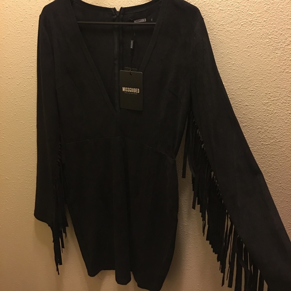 Missguided black suede dress