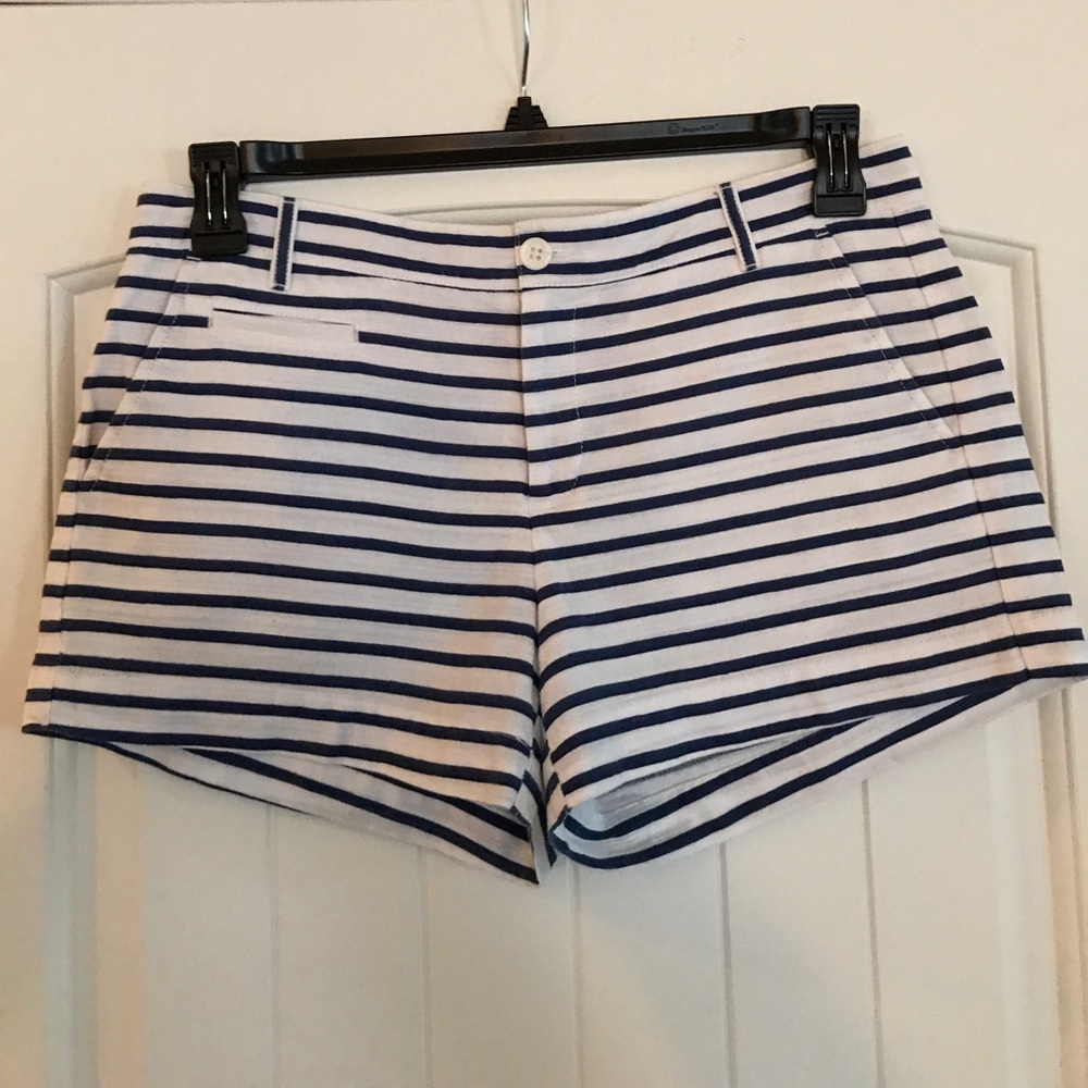 GAP White and Navy Striped Cotton Shorts