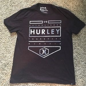 Black/red men's Hurley shirt short sleeved