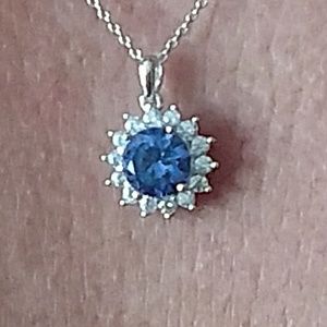 2.66ctw Tanzanite & White Sapphire Necklace!