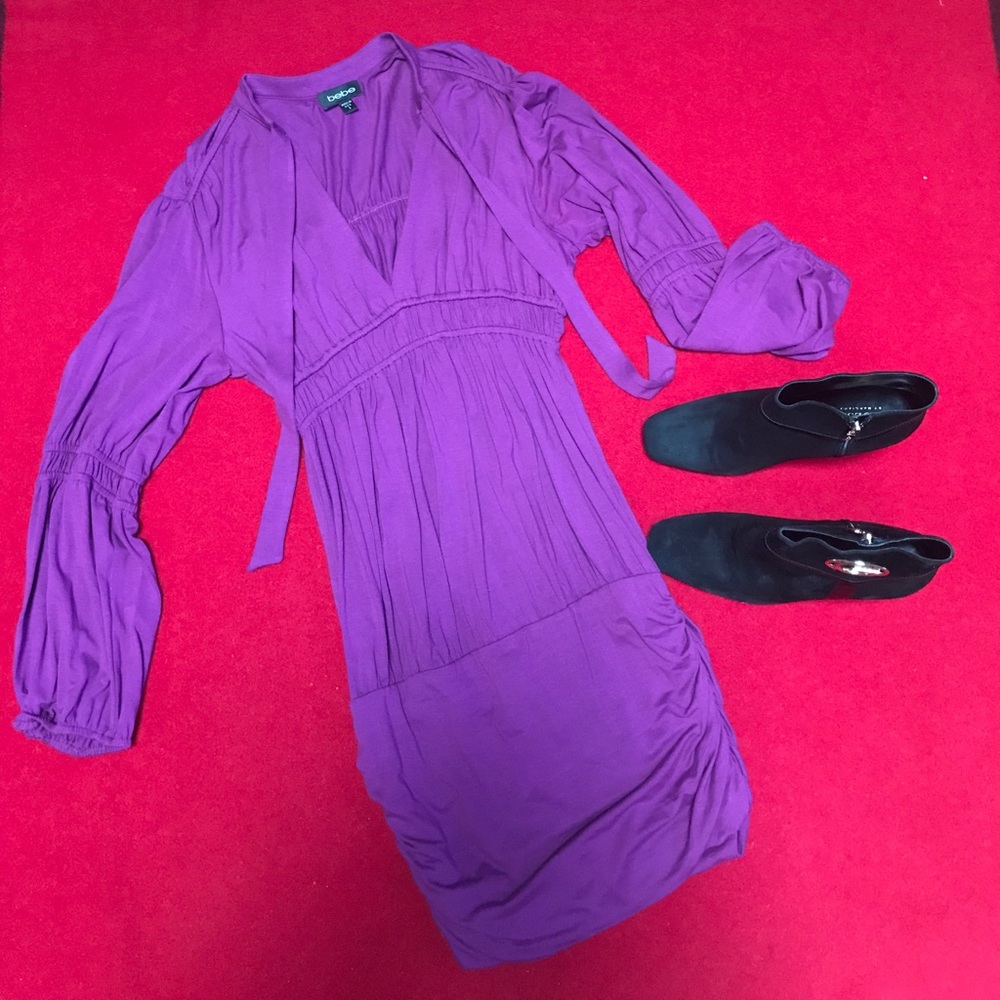 🔥"BEBE"🔥Purple long sleeve Tunic Size S