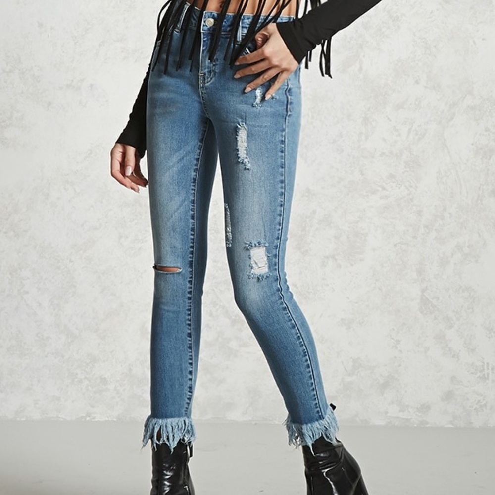 Forever 21 Fringe Jeans