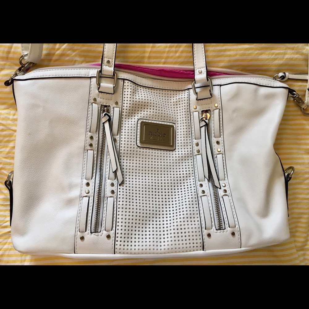 Nicole Miller White Handbag