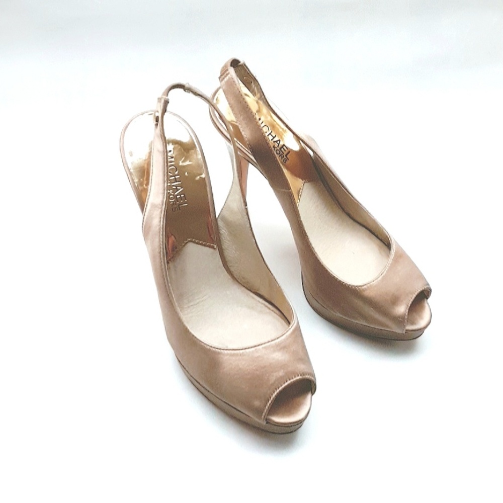 Michael Kors Slingback Nude Satin Heels