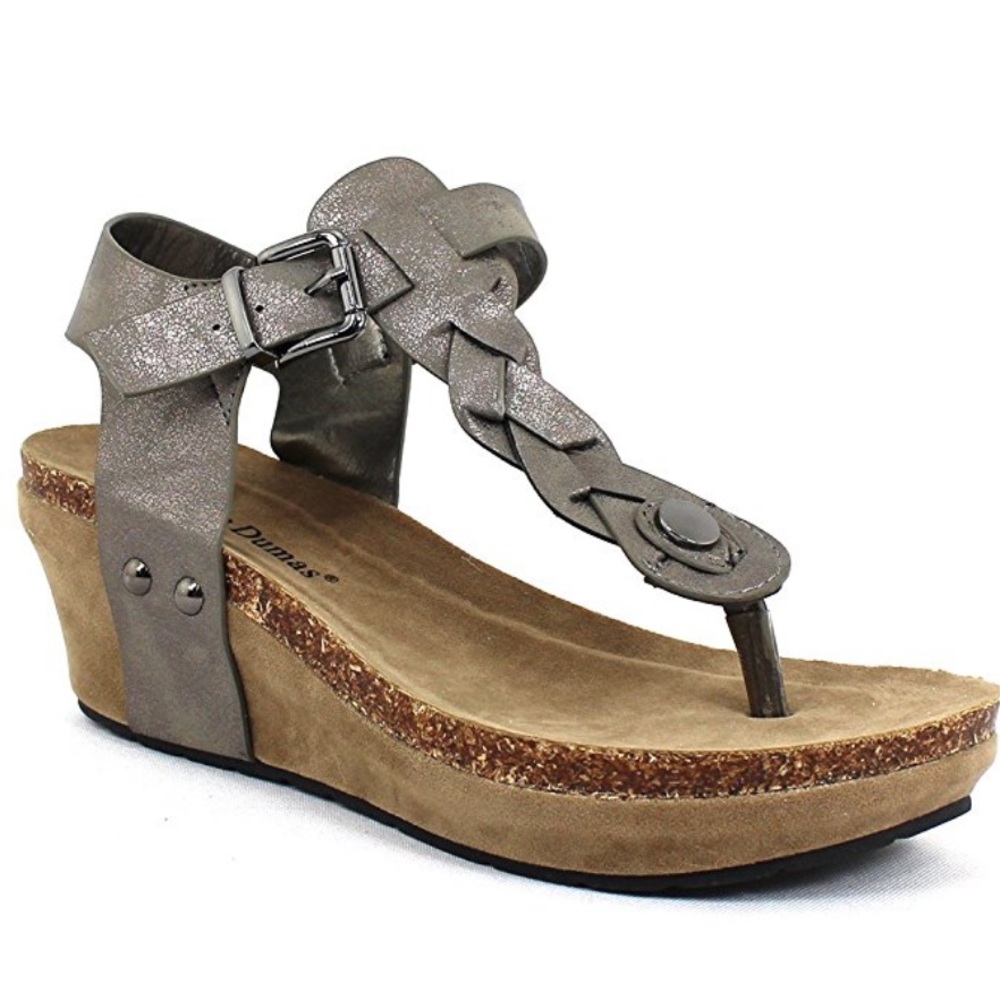 Braided Thong Wedge Sandal NIB