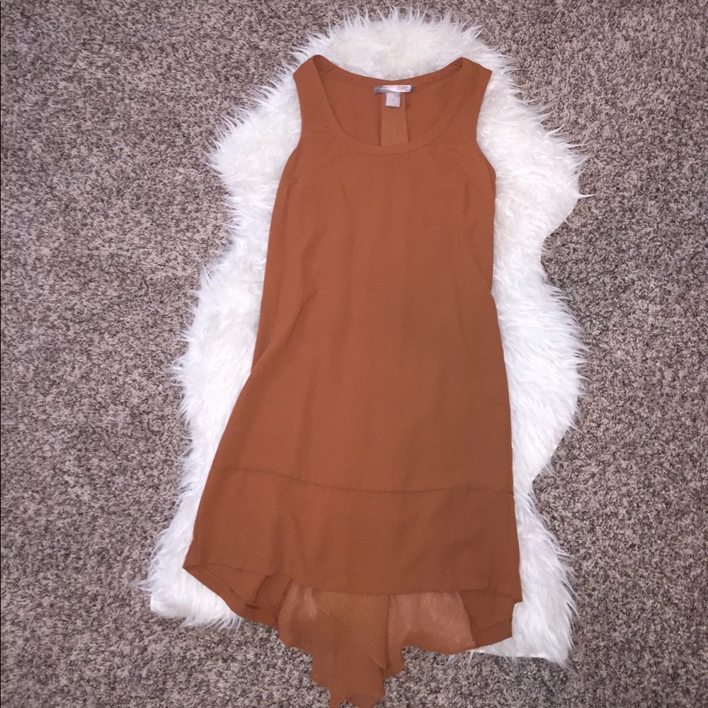 Forever 21 Burnt Orange Dress Button Back xs