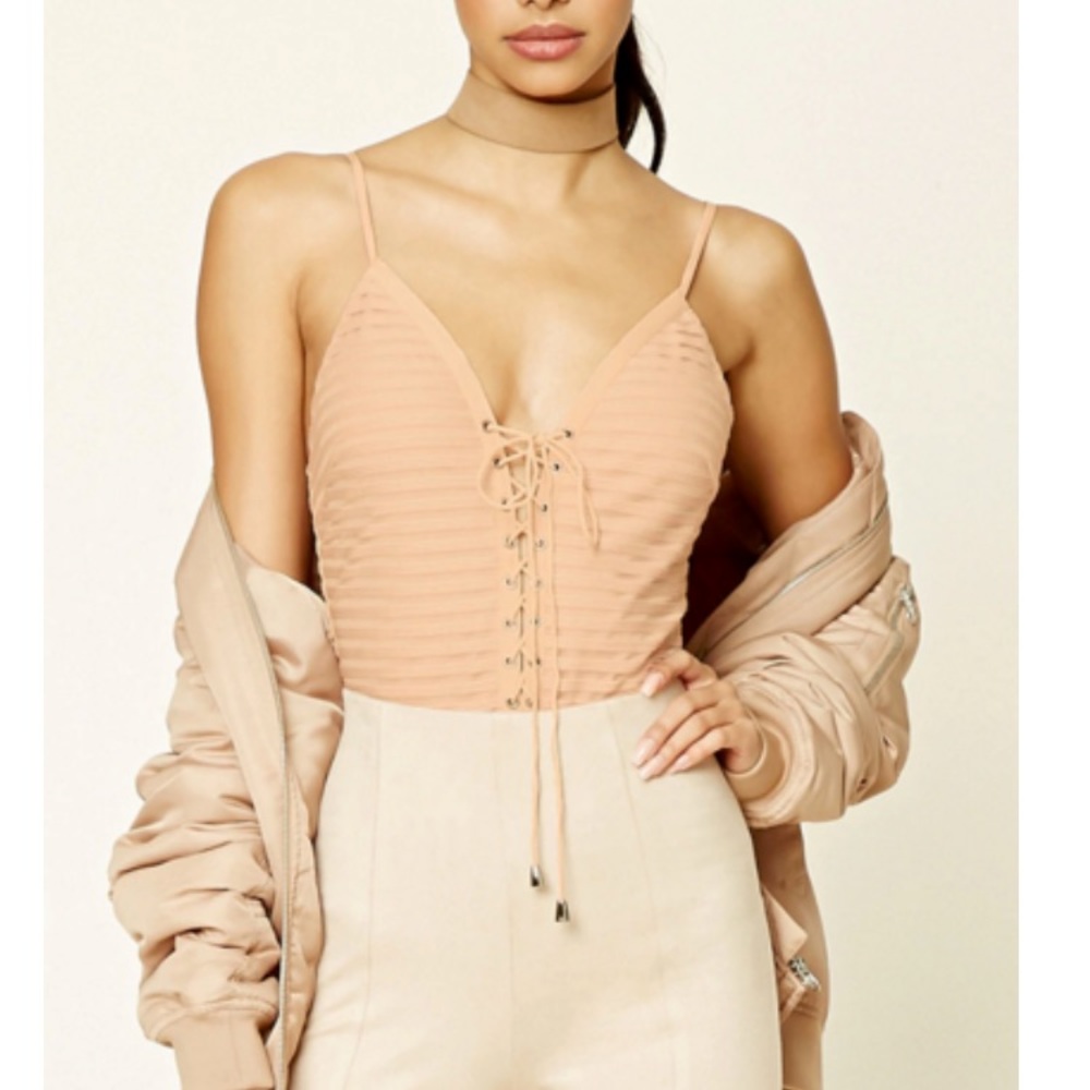 Nude stripped body suit