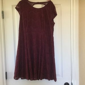 American Rag 1X lace dress maroon