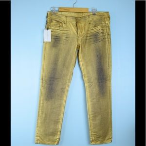 FAITH CONNEXION NWT gold straight leg  jeans 6