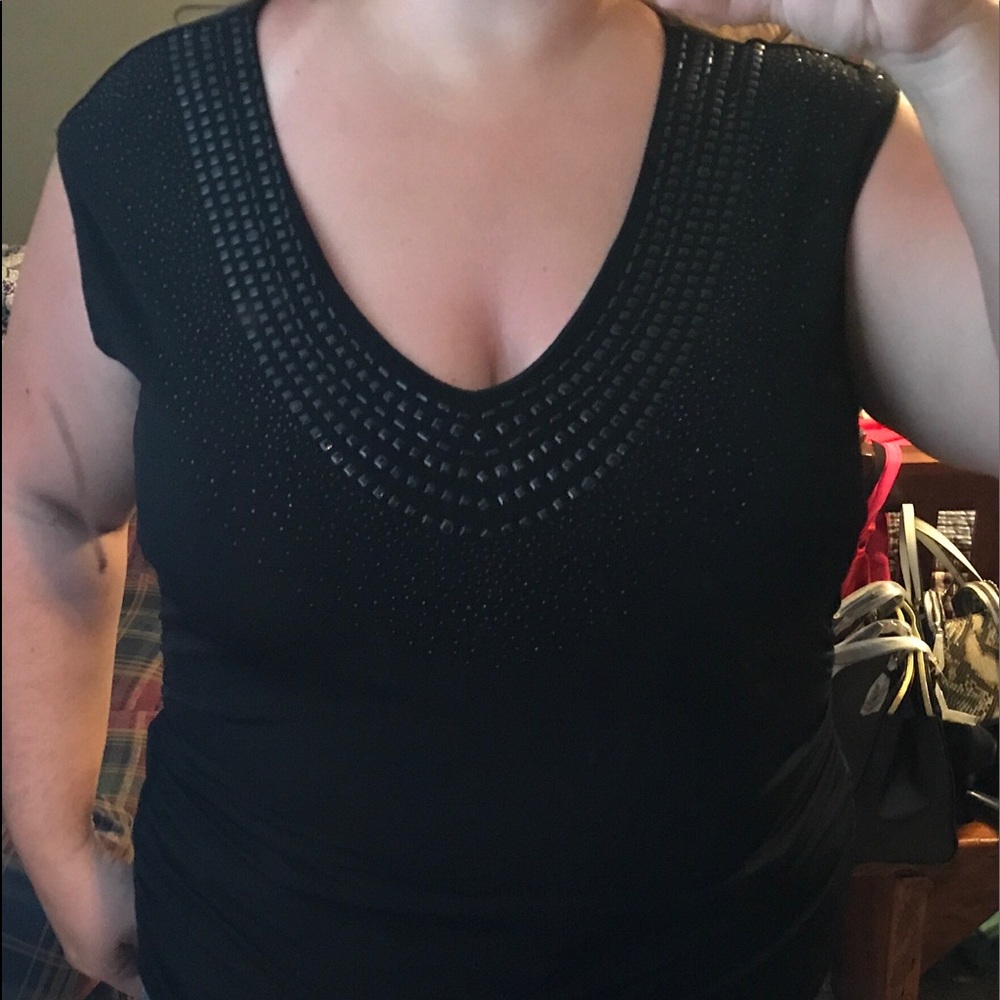 Torrid Black embellished neckline top