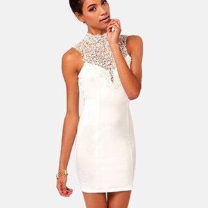 Unique white lace dress