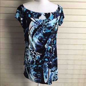 Joseph Ribkoff Blue Patterned Blouse