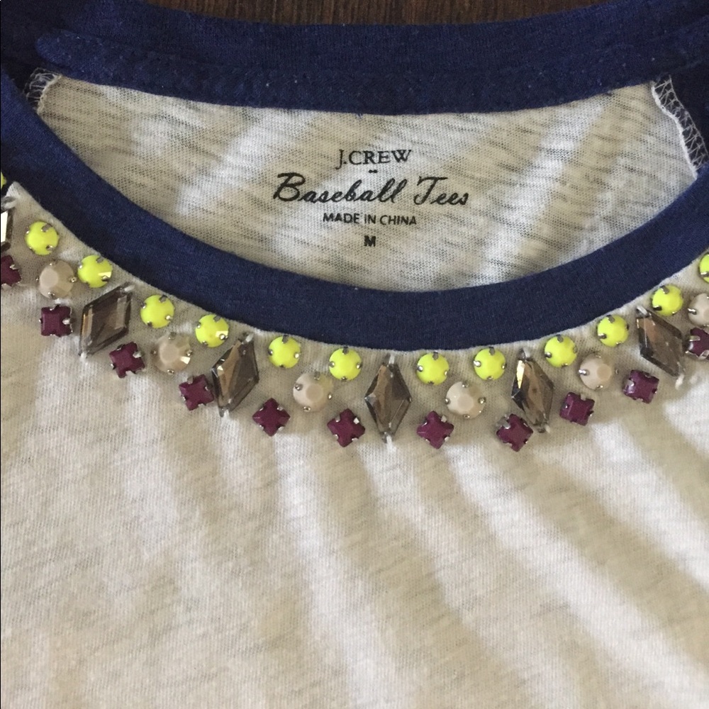 J.Crew embellished baseball tee