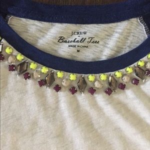 J.Crew embellished baseball tee