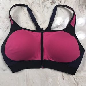 Champion zip up sports bra - large - pink & purple