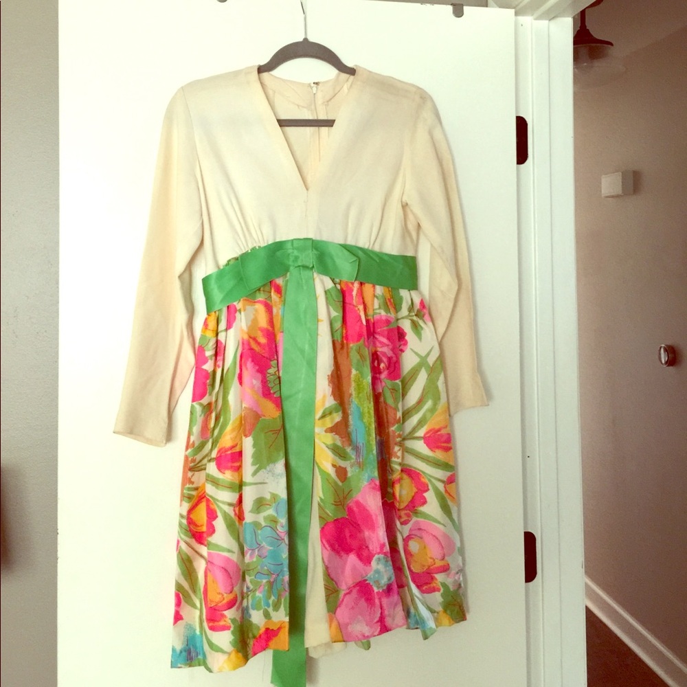 Green Floral Vintage Romper Dress -FINAL PRICE