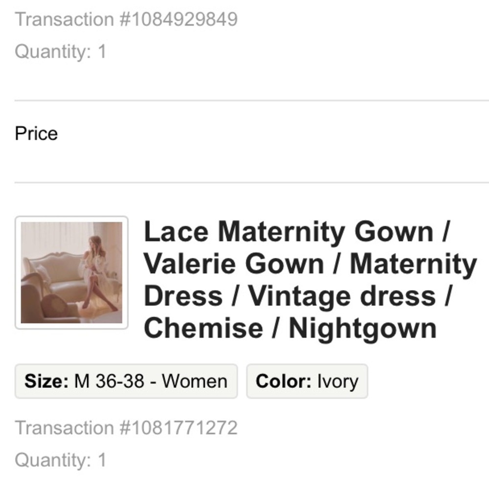 Lace maternity gown/ size med(36-38)