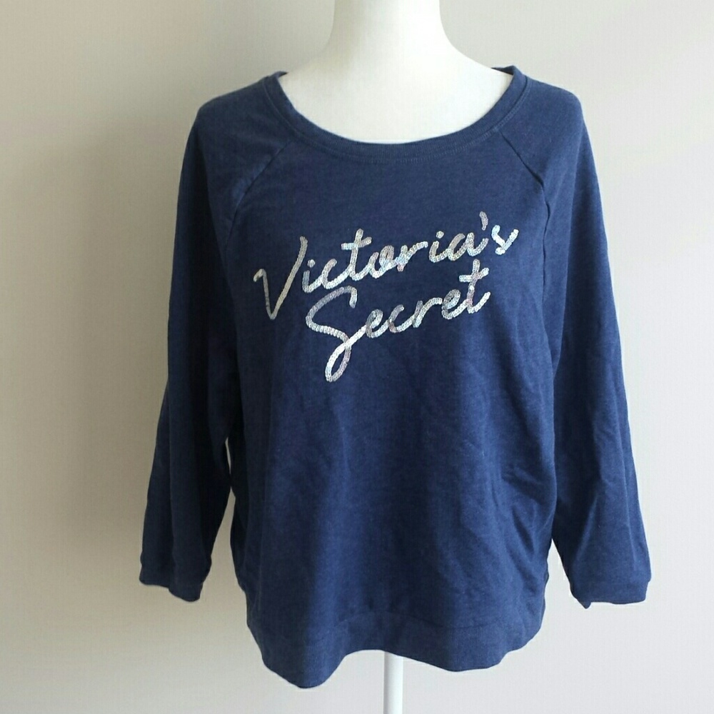 Victoria's Secret Women's Small Blue Sweatshirt