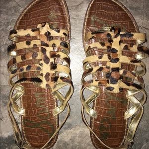 Sam Edelman leopard print gladiator sandals