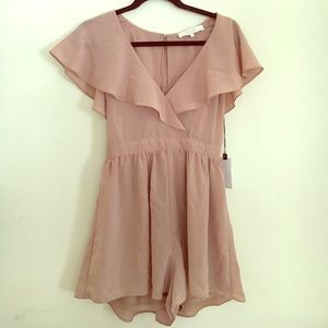 ASTR nude ruffled romper