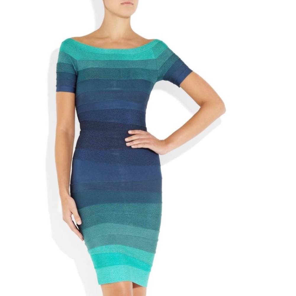 🎉HP💌 Herve Léger "Johanna" Ombré Bandage Dress