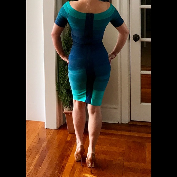 🎉HP💌 Herve Léger "Johanna" Ombré Bandage Dress - Picture 6 of 8