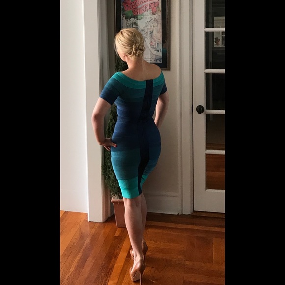 🎉HP💌 Herve Léger "Johanna" Ombré Bandage Dress - Picture 7 of 8
