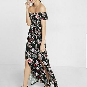 Express Off the Soulder Smock Maxi Dress