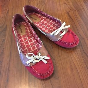 Red skimmers boat shoes