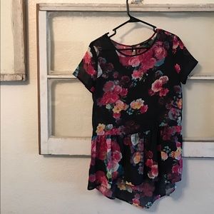 Flirty floral peplum top
