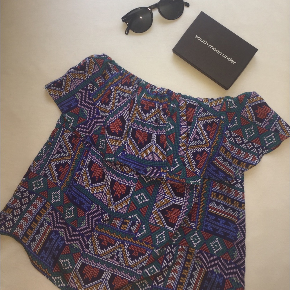 •NWOT• Patterned Tube Top Blouse