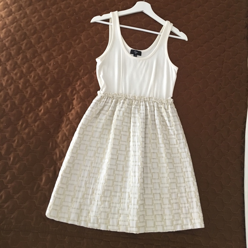 Aqua beige/gold dress